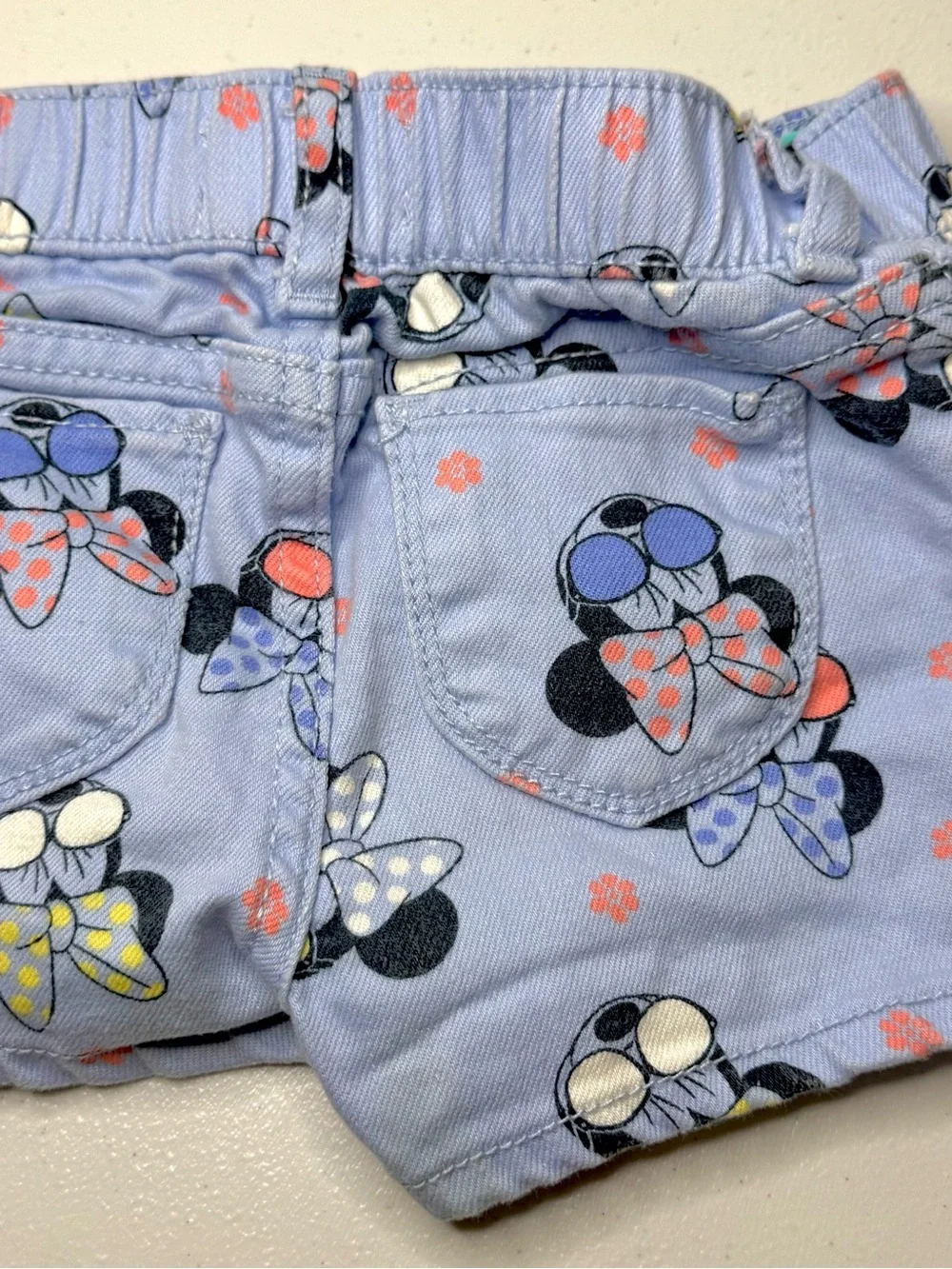 GAP Light Blue Minnie Mouse Bow Print Shorts